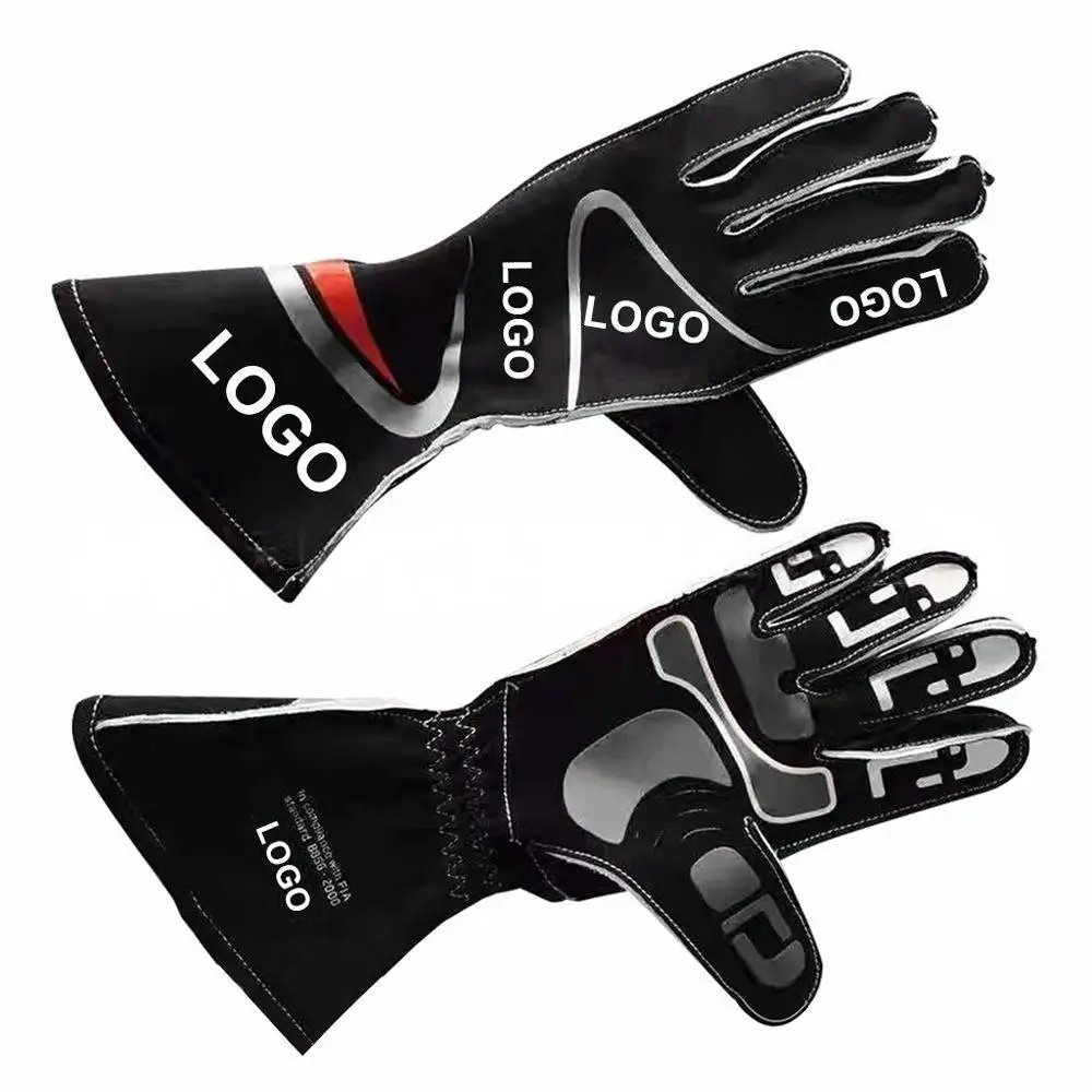 Factory Team Pro Grip Outdoor Sports Leather Gloves Kart Racing Breathable High Custom Logo Design Available City Sialkot
