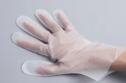 Natural Blue clear  PE Plastic Thick TPE Gloves for Household Industry Use