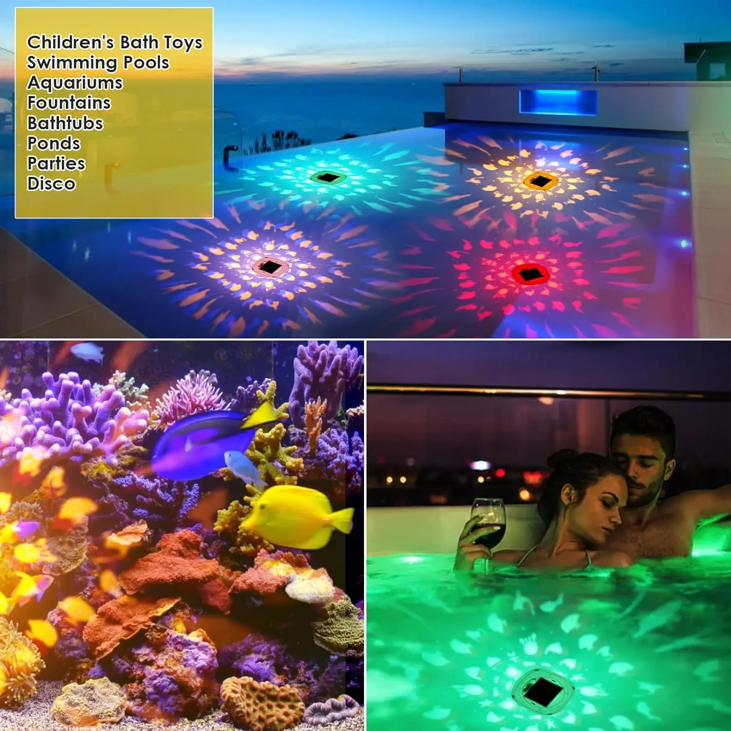 Swimming Pool Lights Solar Floating Light with Multi-Color LED Waterproof Outdoor Garden Lights