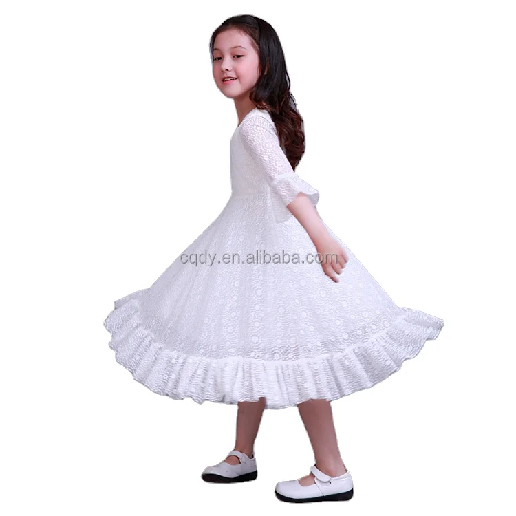 Baby Girl Satin Princess Dress Kids Spring white Dresses for Toddler Lace Girls Children Floral Fashion Clothes