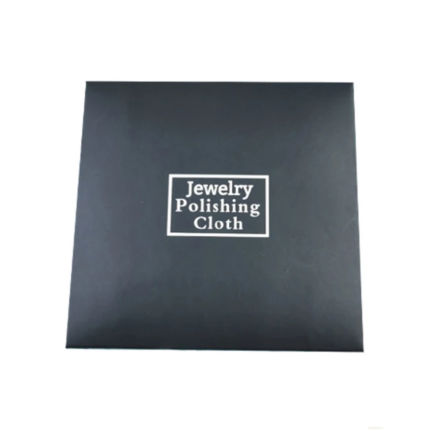 Durable Custom Jewelry Polishing Cloth  Black Color Paper Envelope Packed Delicate suede fabric anti-oxidation jewelry cleaners