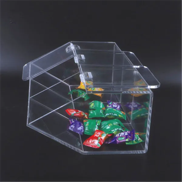 Customized Acrylic Counter Plastic Candy Display Box Clear Food Candy Packaging for store