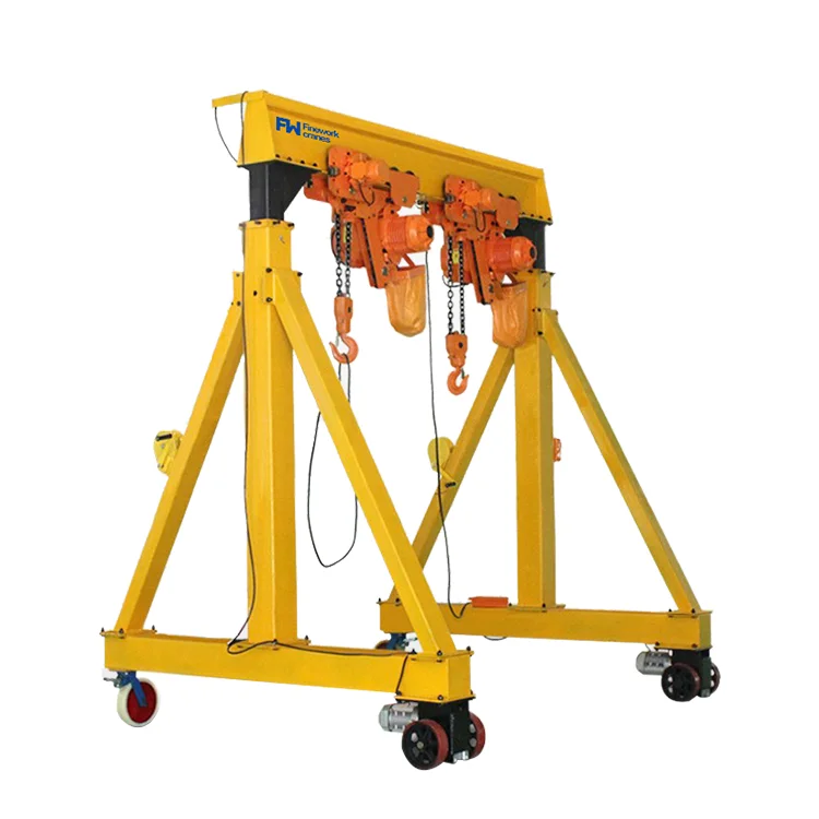 Indoor movable workshop 4 wheels mini gantry crane movable gantry crane 5 ton