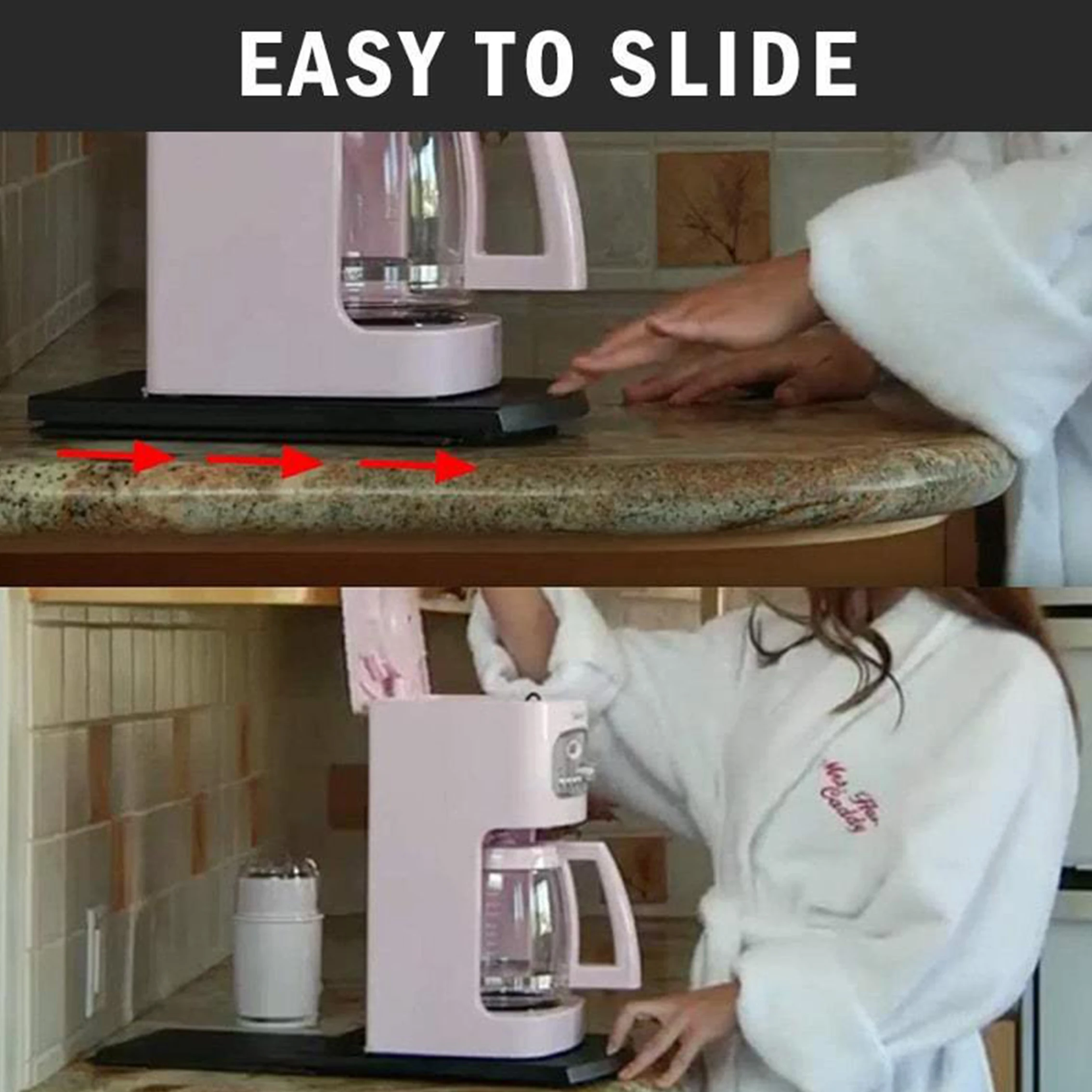 Coffee Machine Parts Handy Sliding Tray for Coffee Maker, Moving Caddy, Countertop Slider with Smooth Rolling Wheels