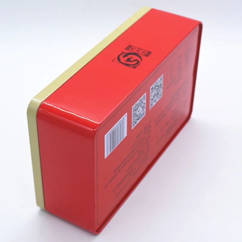 Factory customized rectangular tinplate metal packaging tin box food biscuit packaging is popular in China tin tea