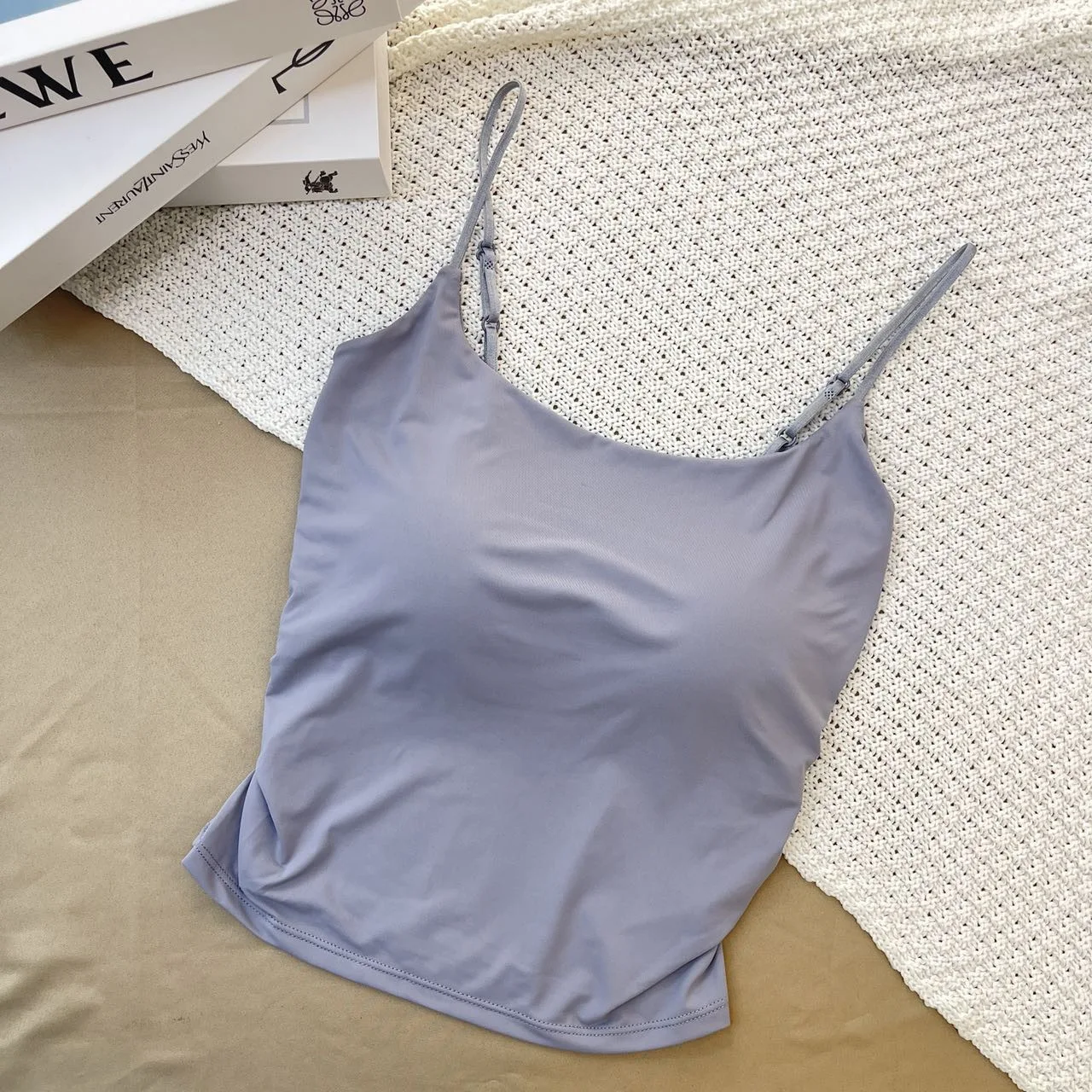 Candy color solid  ice silk camisole adjustable shoulder strap tank top for women fashionable hot crop top
