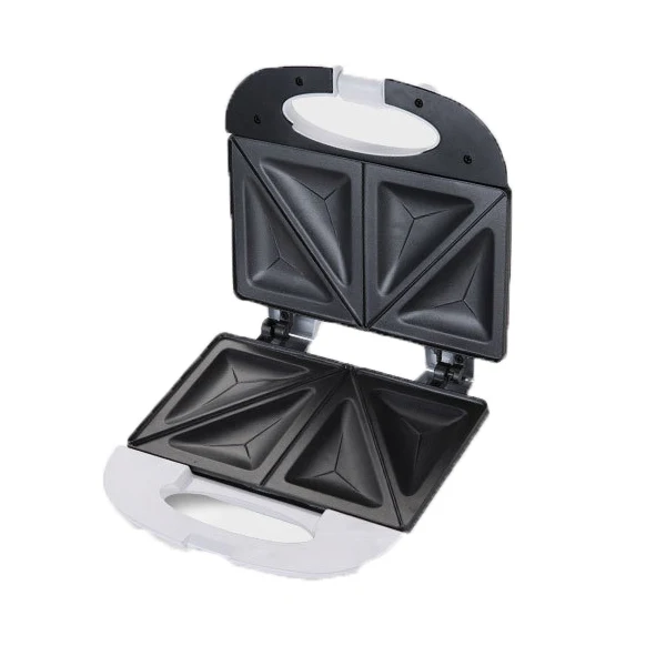 Breakfast Double Slice 750W Triangle Kitchen Logo OEM Interchangeable Steel Stainless Panini Sandwich Maker