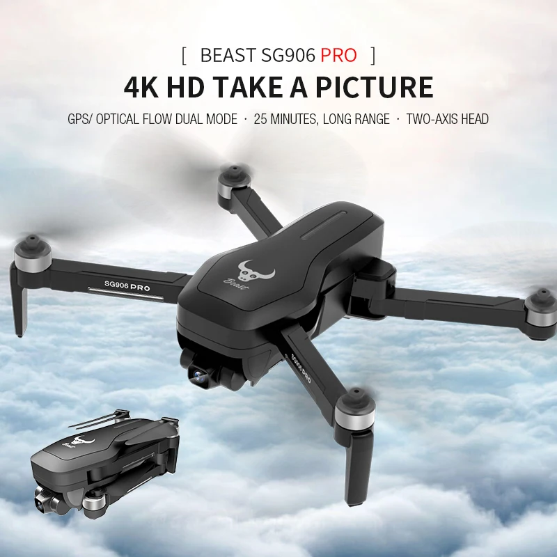 
HAPPY SUN GPS 2-axis gimbal wifi fpv professional selfie 4K camera rc smart long range fold smartphone brushless drone SG906 pro 