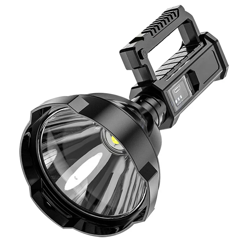Outdoor portable light LED handheld flashlight bracket and other waterproof USB charging strong light searchlight