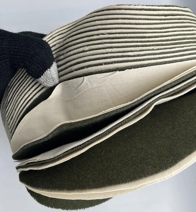 Green Cloth Mops Used for obtaining a very dark burnish in shoe and leather industry and factory as polishing round brush