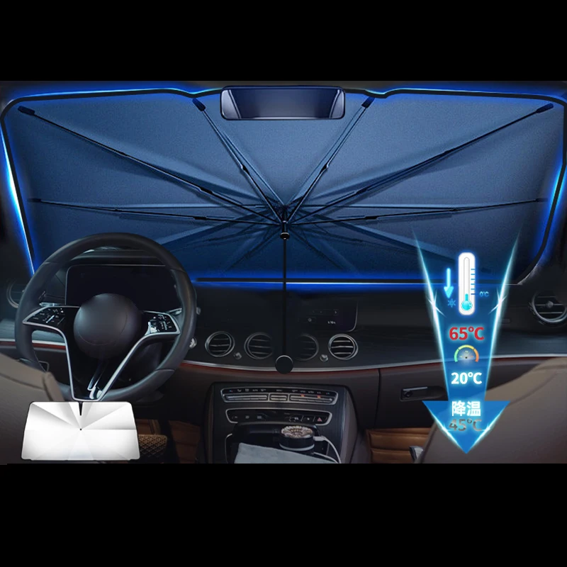 Car Windshield Sunshade Car Front Shading Upgrade Auto Parasol Umbrella Type for Car Window Summer Sun Protection