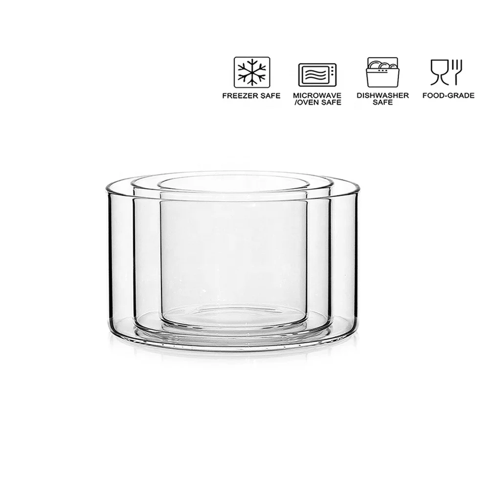 New Multi-function Clear Transparent High Borosilicate Glass Salad Bowls Mixing Bowl Glass Bowls for Kichen Bathroom