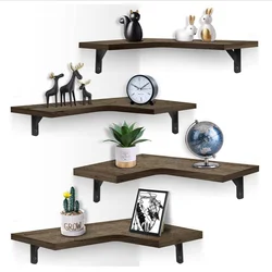 Hot sale handcrafted multifunction kitchen organizer rack wooden wall shelf