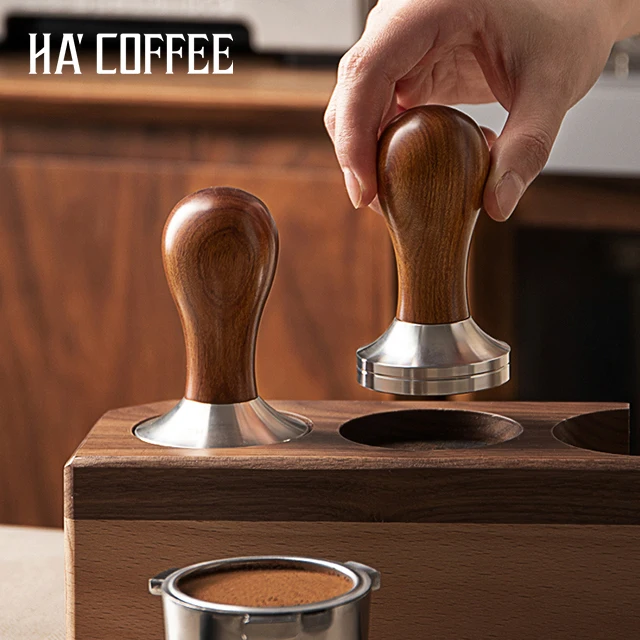Hot Sale Rosewood Barista Tamper Tools 51mm 54mm 58mm Espresso Stainless Steel Coffee Tamper with Rosewood Handle
