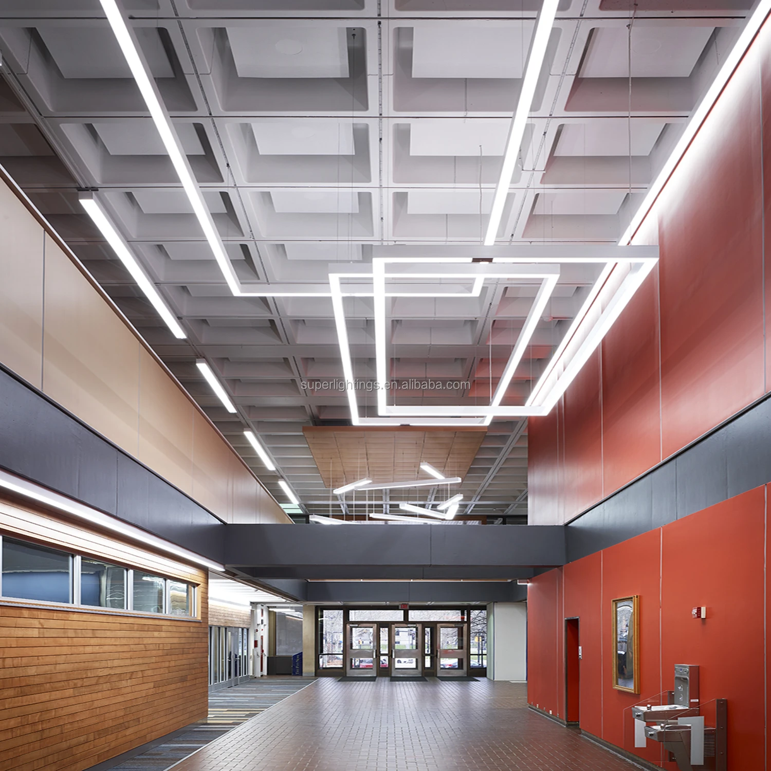 DALI DMX control flexible pendant vanity lighting customized LED linear light