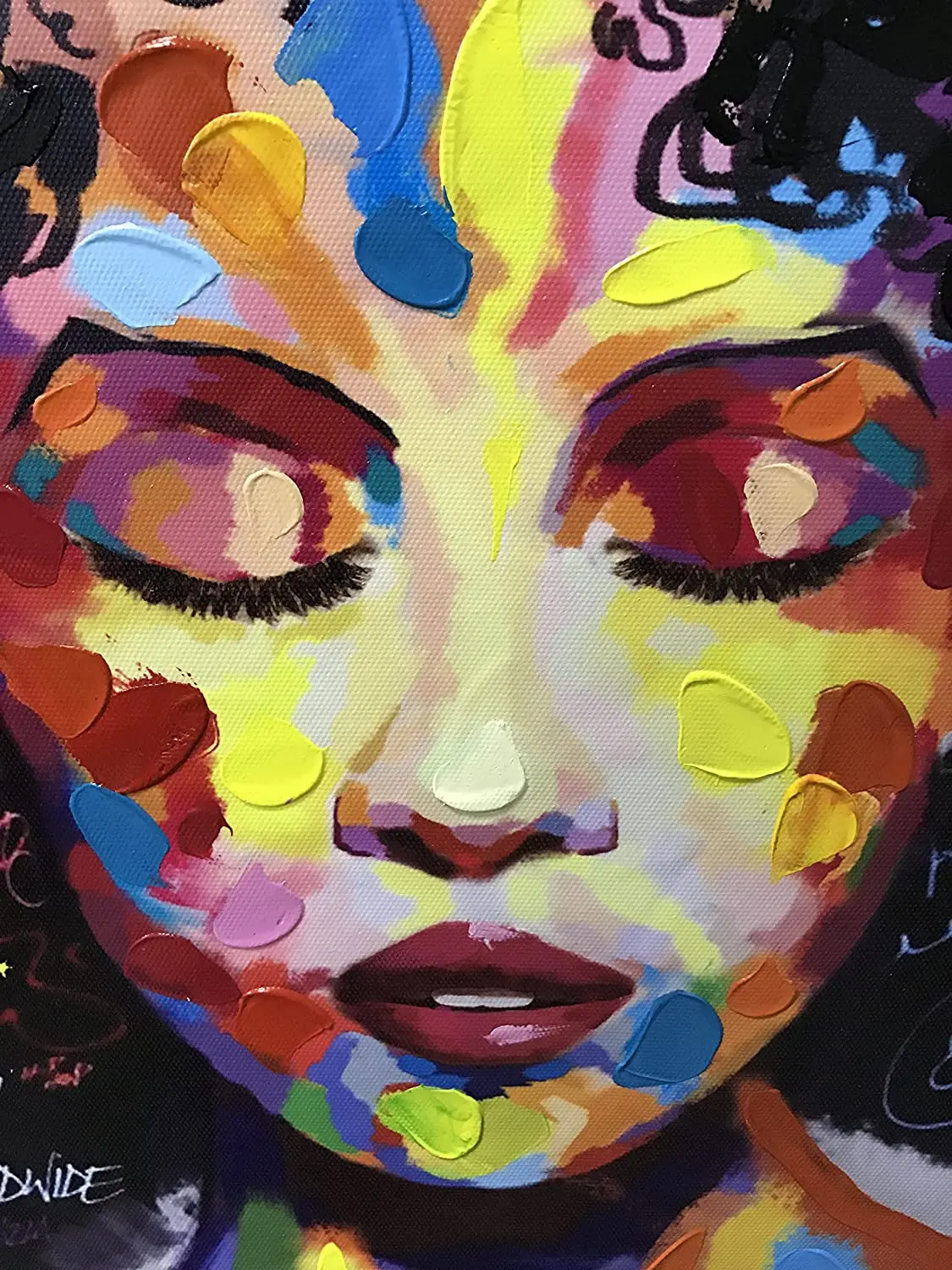 Morden Decoration Wall Street Poster Pop Art Handpainted Canvas Oil Paintings African American Black Art Graffiti Art Print