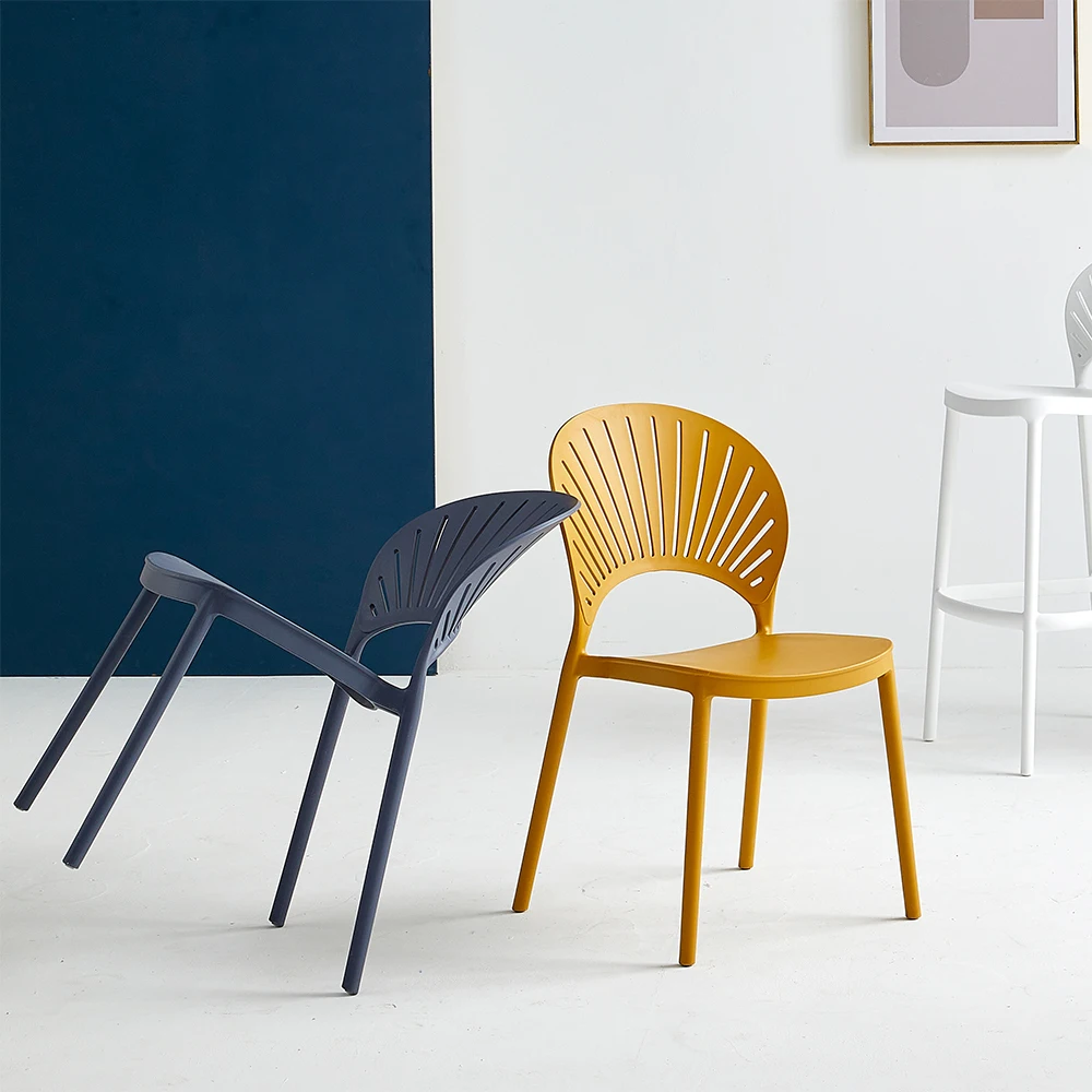 Wholesale simple plastic dining chair bulk outdoor plastic chairs