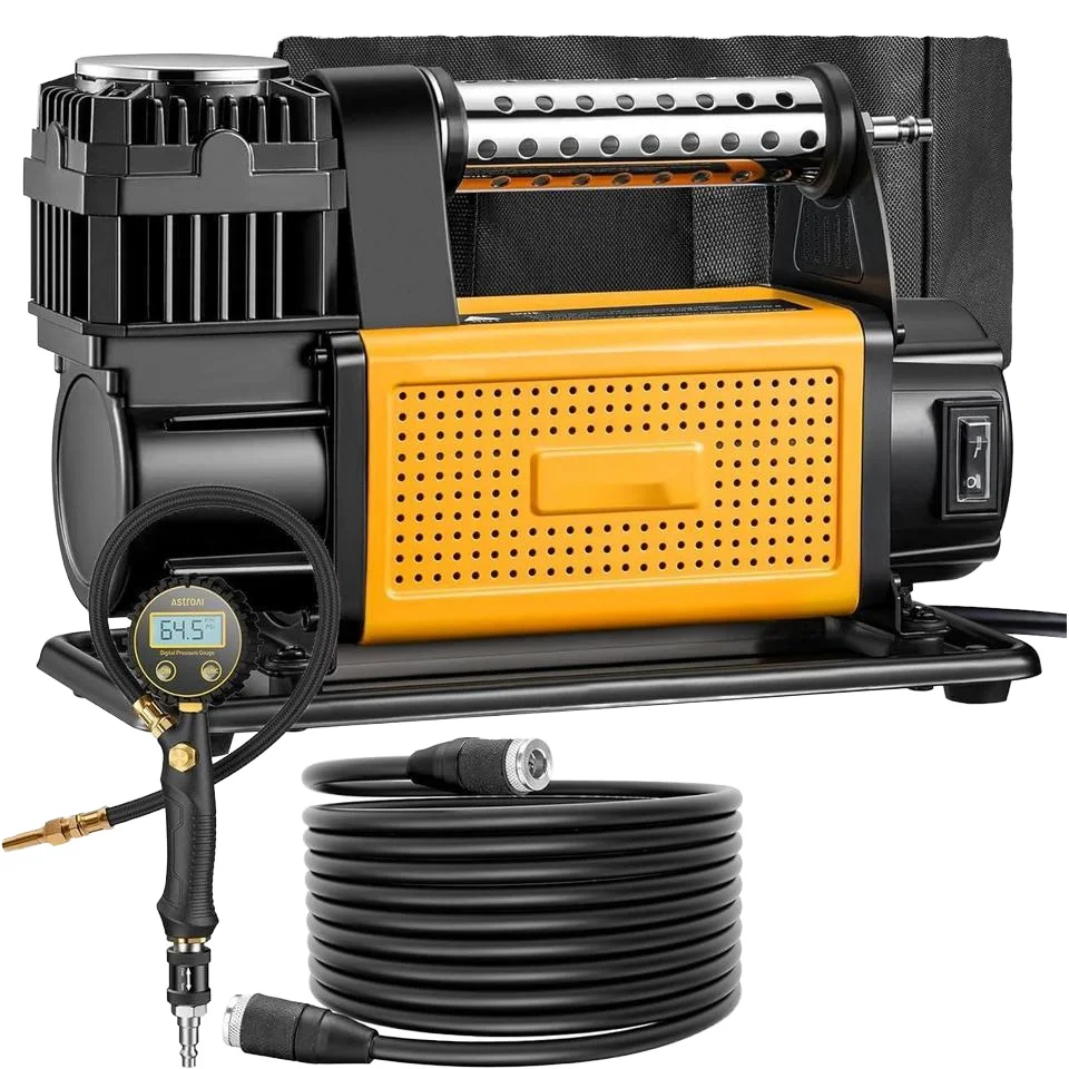 HF160L Double Cylinders 200PSI Tire inflator Heavy Duty Air Compressor for Car Truck SUV ATV and Bus