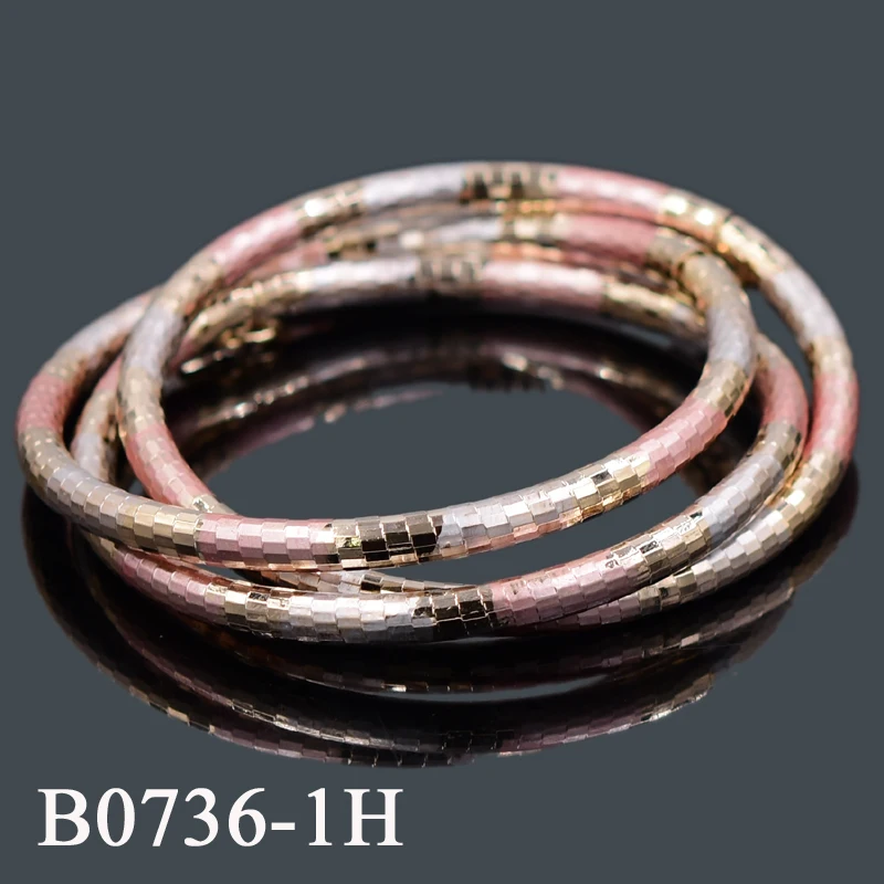 Classical fine gold plated with three color Mexican couple bangles sets jewelry for women