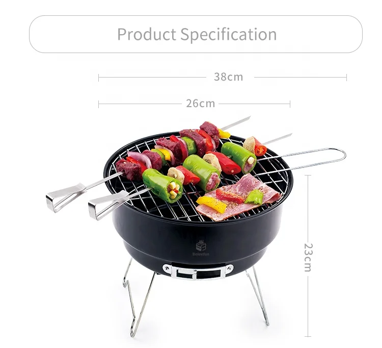 Portable Folding Mini BBQ Grill  Disposable Charcoal Grill for supermarket promotion Made of Carbon Steel
