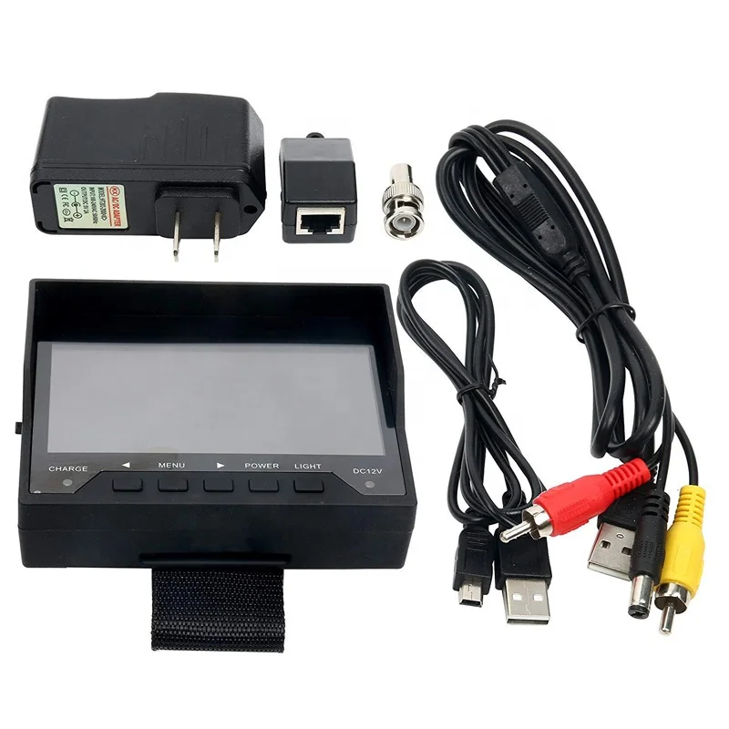 4.3 inch TFT LED Audio Video Security Tester CCTV Camera Test Monitor Portable EU Plug Security Camera Tester