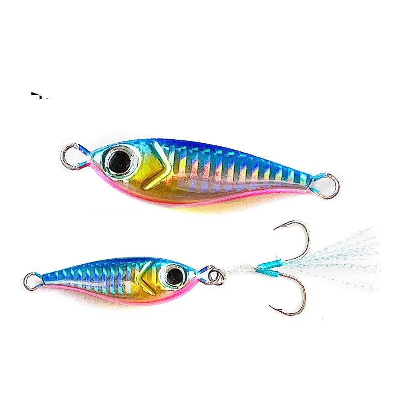New arrival 7g 15g 30g 60g 80g laser lead Metal luminous Jig lures Sinking saltwater glow jigger bait with best price