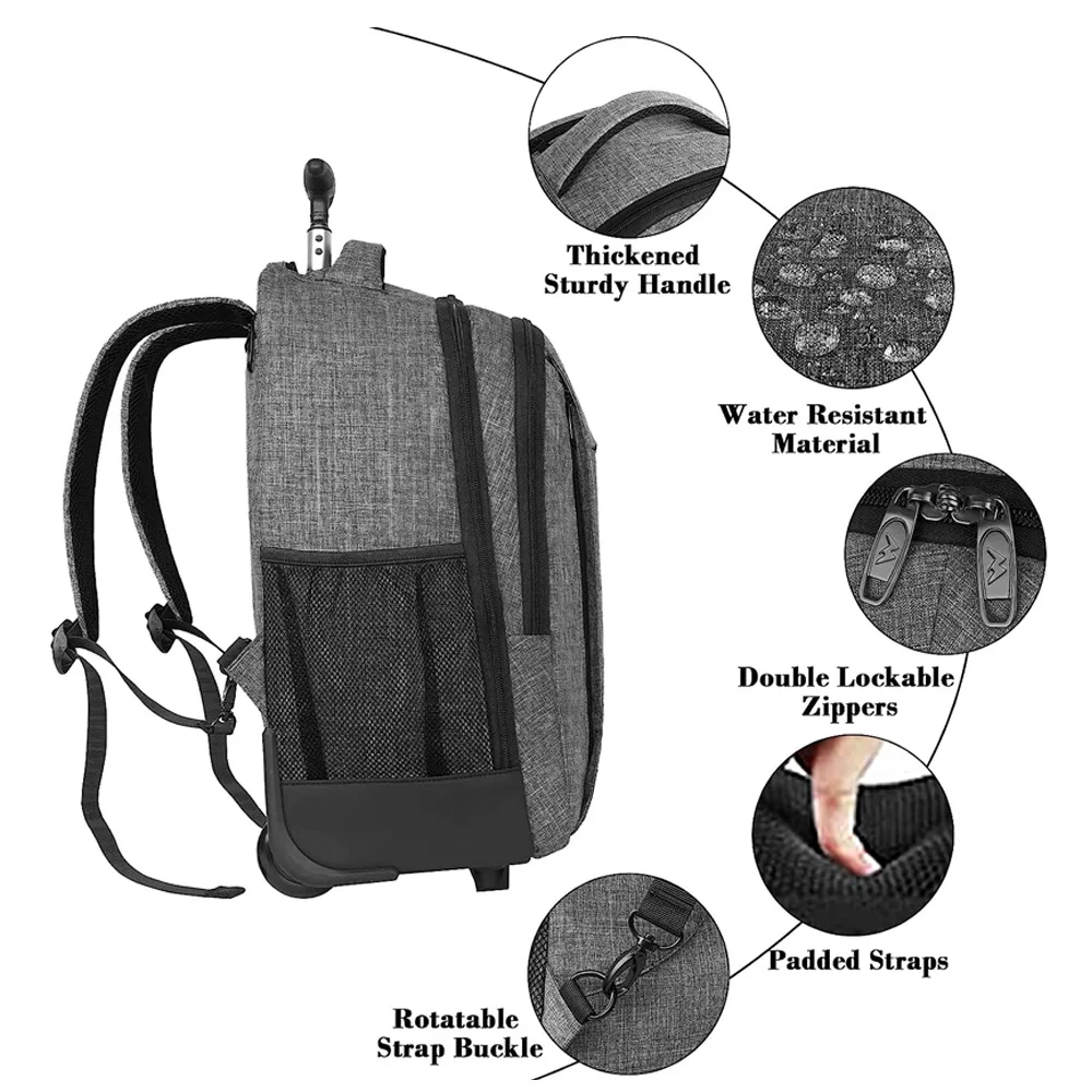 Factory Price Wheeled Rolling Rucksack Backpack Custom Logo Fashion Travel Waterproof Business Laptop Trolley Laptop Backpack