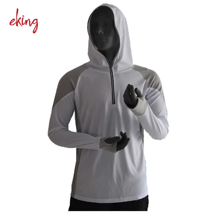 
Custom Bamboo Friendly Recycled Material UV UPF50+ Moisture Wicking Mens Hoody Long Sleeve Fishing T Shirts with mask 
