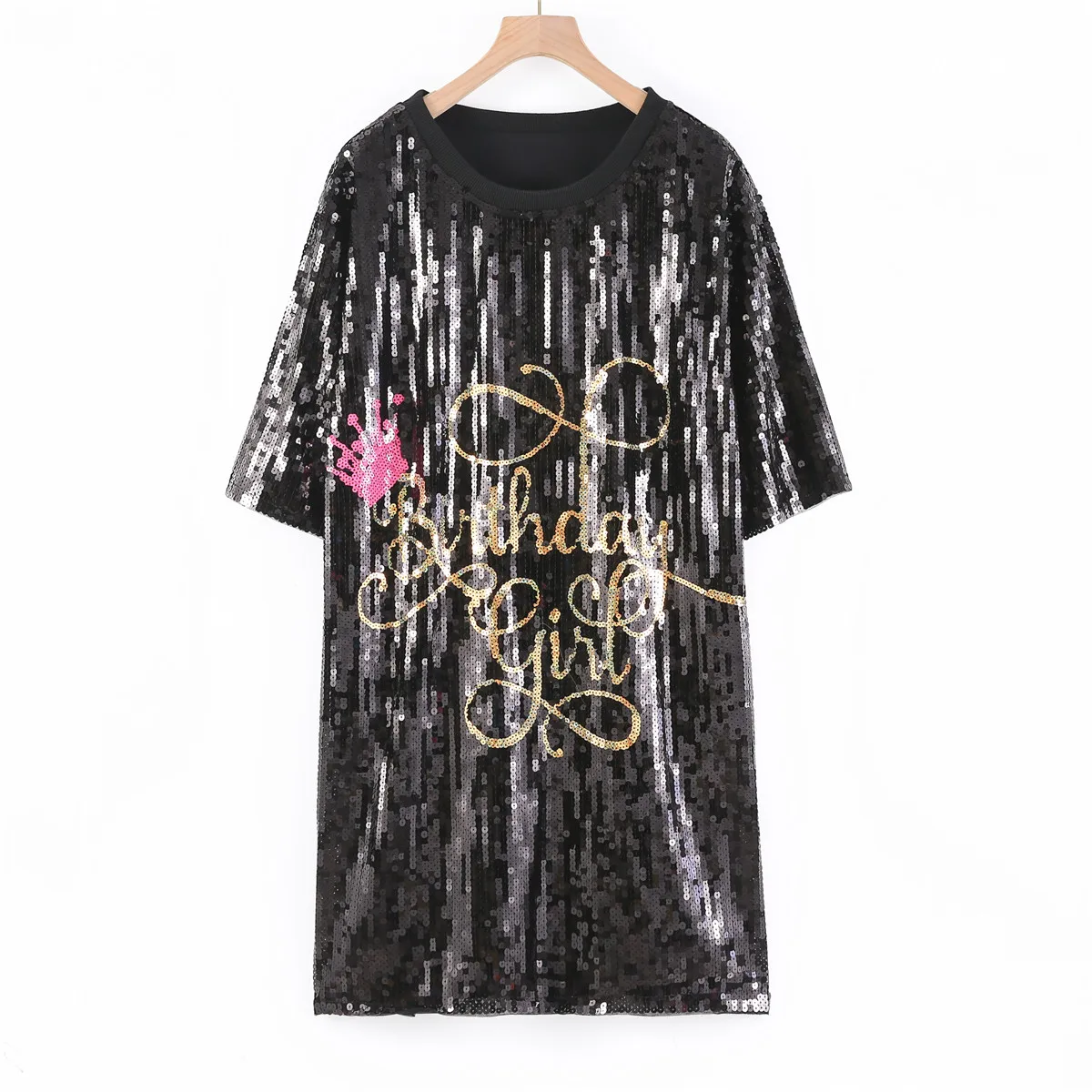 Birthday Queen Pink Heels Sequin Dress