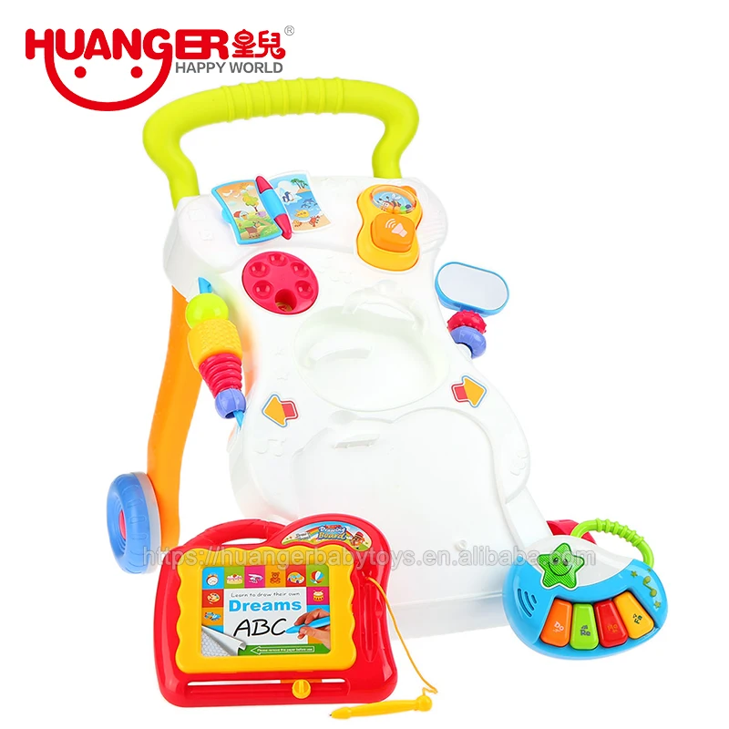 HUANGER Juguetes Para Bebe Musical Push Walker прочные по низкой цене Детские Многофункциональные ходунки 3 в 1 с защитой от опрокидывания