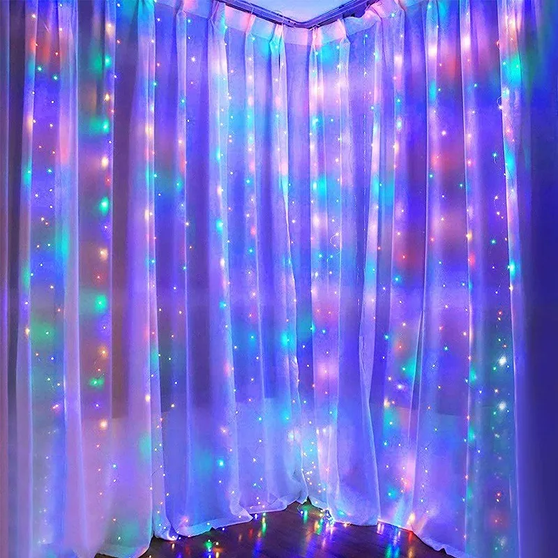 Wholesale Window 3M*3M USB Powered 8 Modes 300 Led String Curtain Fairy Light For Wedding and Party
