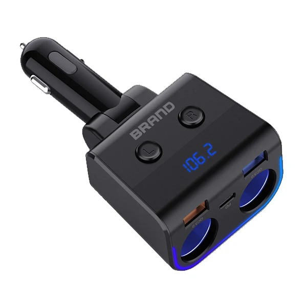 YANTU L04 180w QC+ PD Quick Charging Wireless Socket Dual USB Fast electric Car Charger Adapter Cigarette Lighter phone 12V 24V