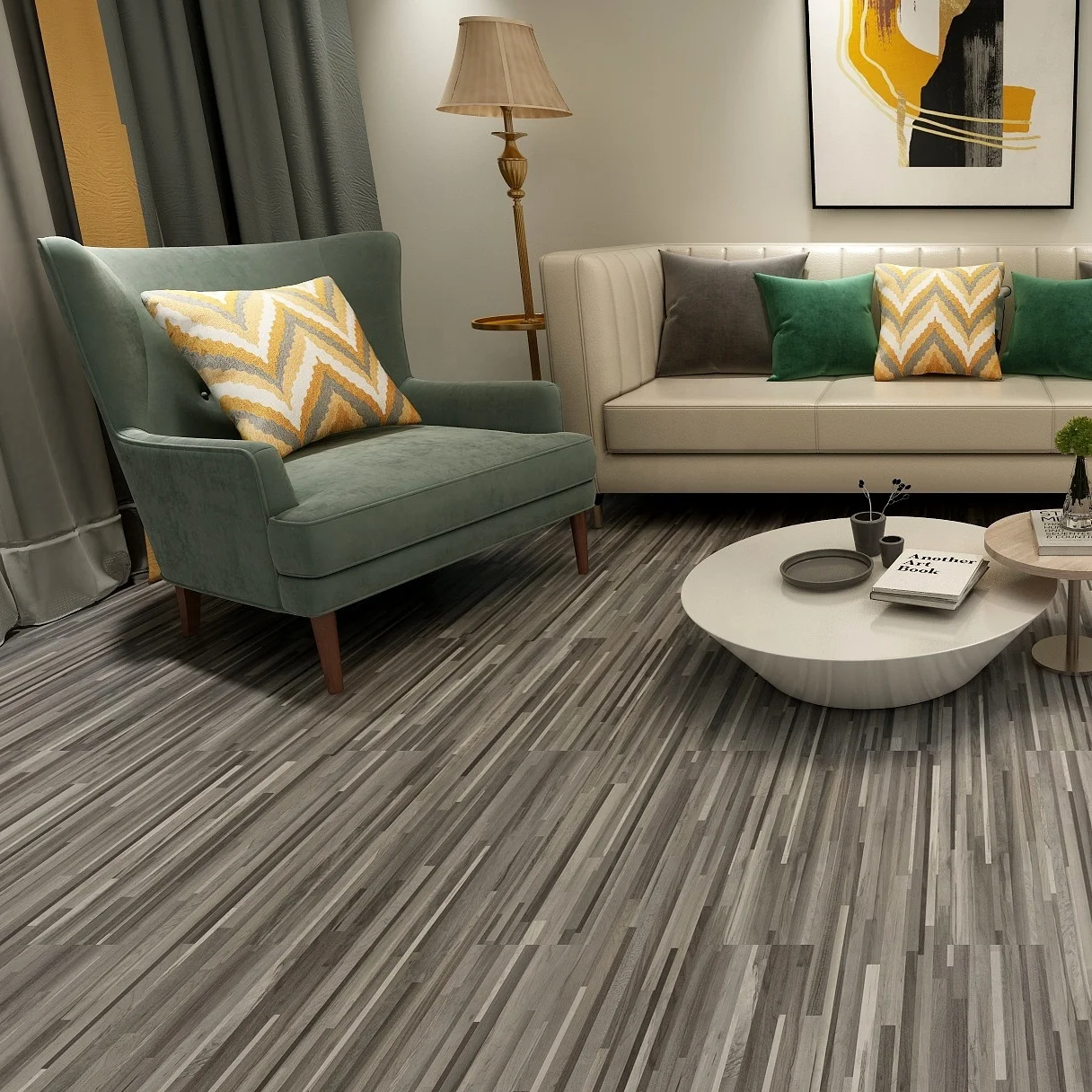 Luxury Waterproof SPC Click Tile Fireproof SPC Floor Covering Sample Free For Living Room