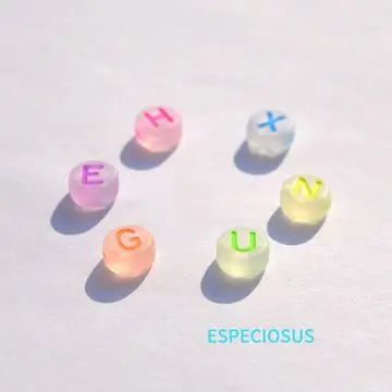 Luoshan wholesale DIY Jewelry Accessories Bracelet Necklace Beaded Material 7MM Flat Acrylic Beads Fluorescent Letter Beads