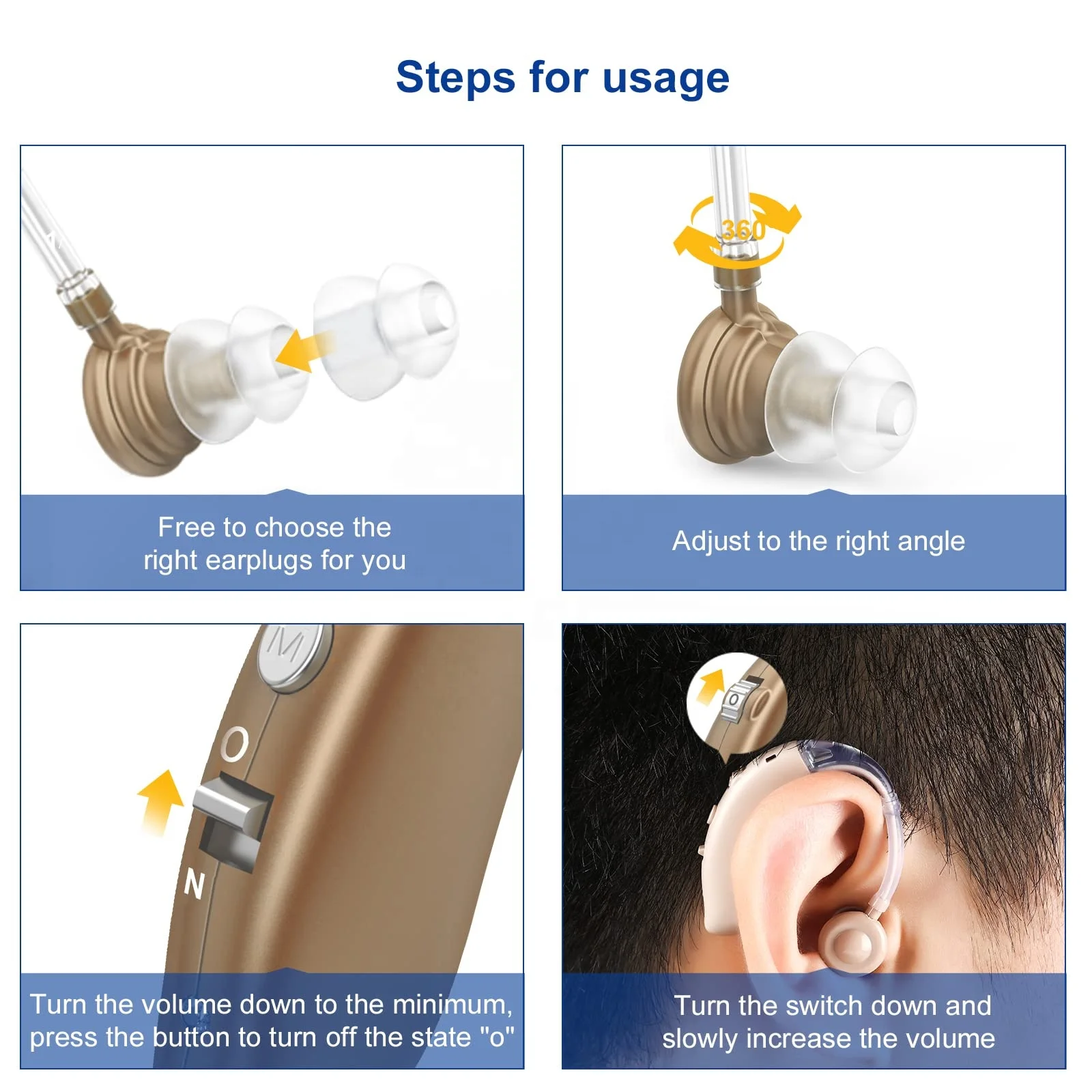 Wholesale China High Quality Wireless Hearing Aid Behind the Ear Medical Adult Hearing Aids Rechargeable for Seniors Elderly