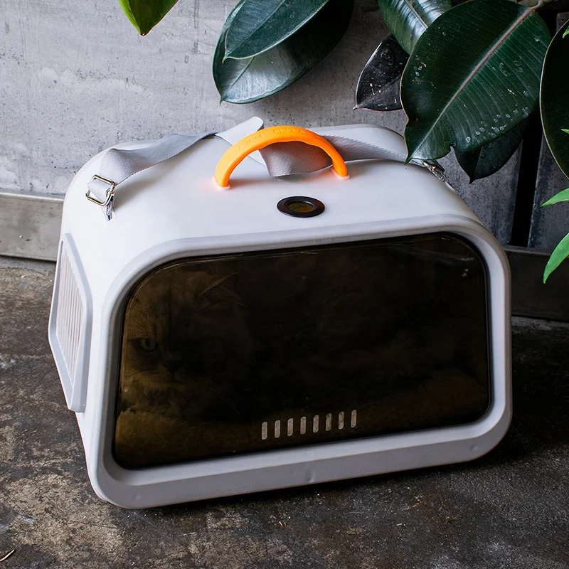 New eco-friendly PP Plastic pet carrier Travel Cage big house with Thermometer