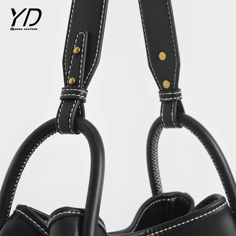 Women Fashion Handbags Clutches Vegan Leather Handbag Custom Logo Large Shoulder Bag Tubular Slouchy Tote Bag
