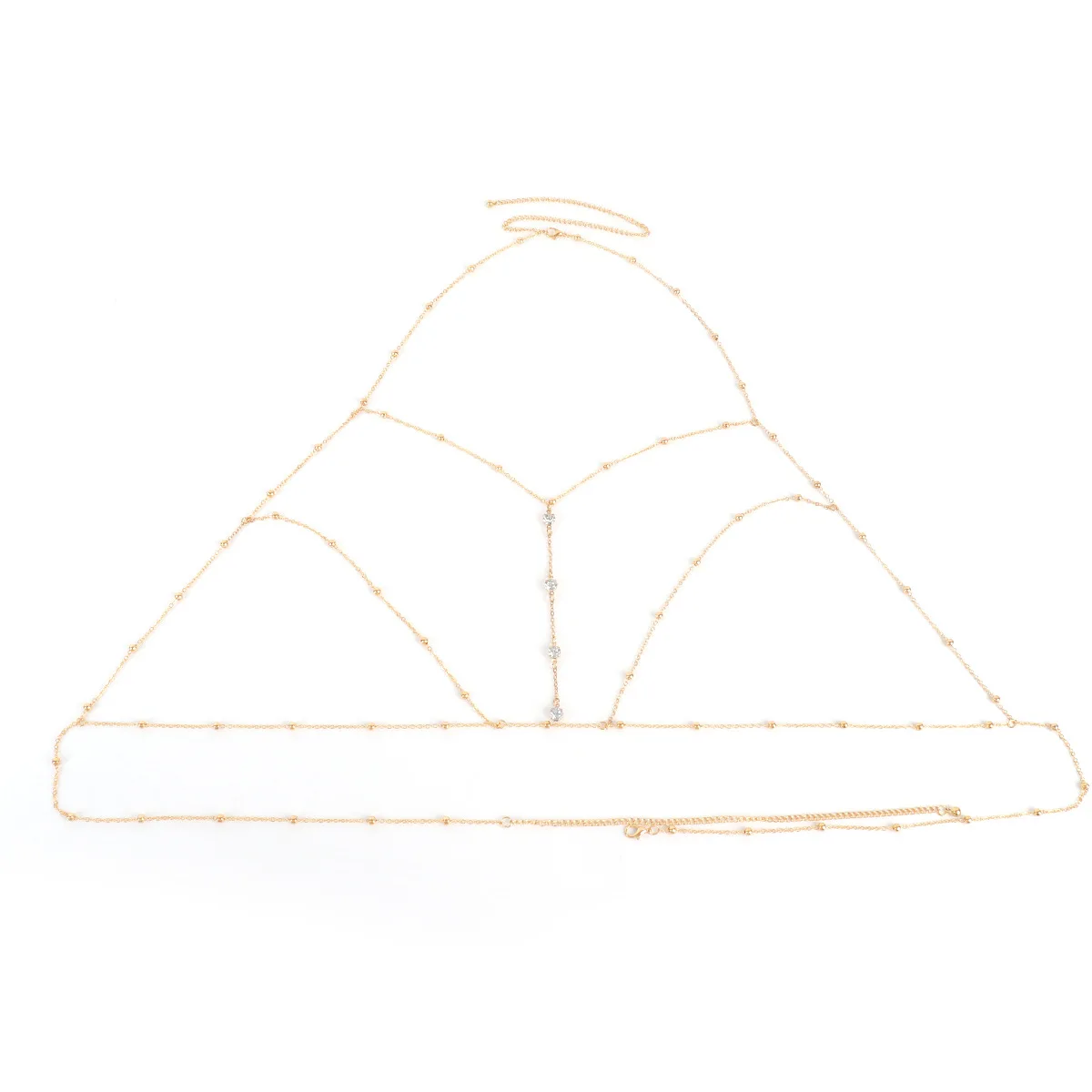 High-End Fashionable Versatile Diamond Pendant and Body Chain Necklace Sexy Sparkling Alloy Belly Jewelry