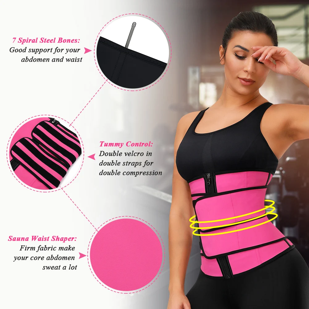 
Wholesale Body Shaper 7 Steel Boned Black Big Size Latex Waist Slimmer With Sticker Enhancer 