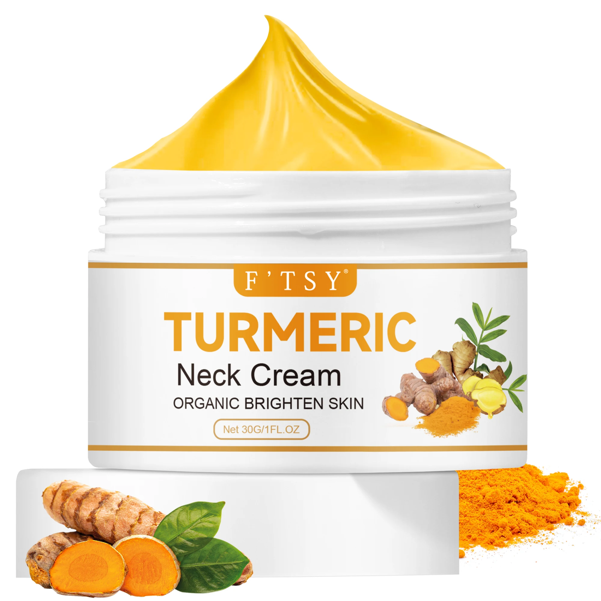 Private Label Manufacturer Organic Brighenting Skin Anti-aging Tighten & Lift Firming Collagen Turmeric Facial Neck Cream