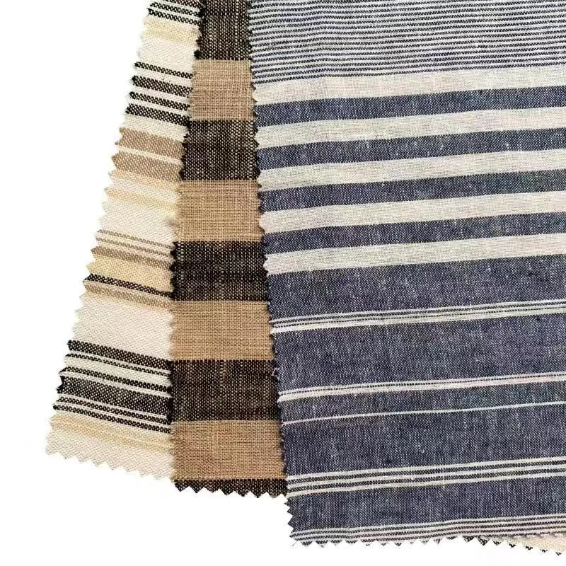 Оптовая продажа, однотонная дышащая ткань для одежды, тканая вискоза, льняная ткань