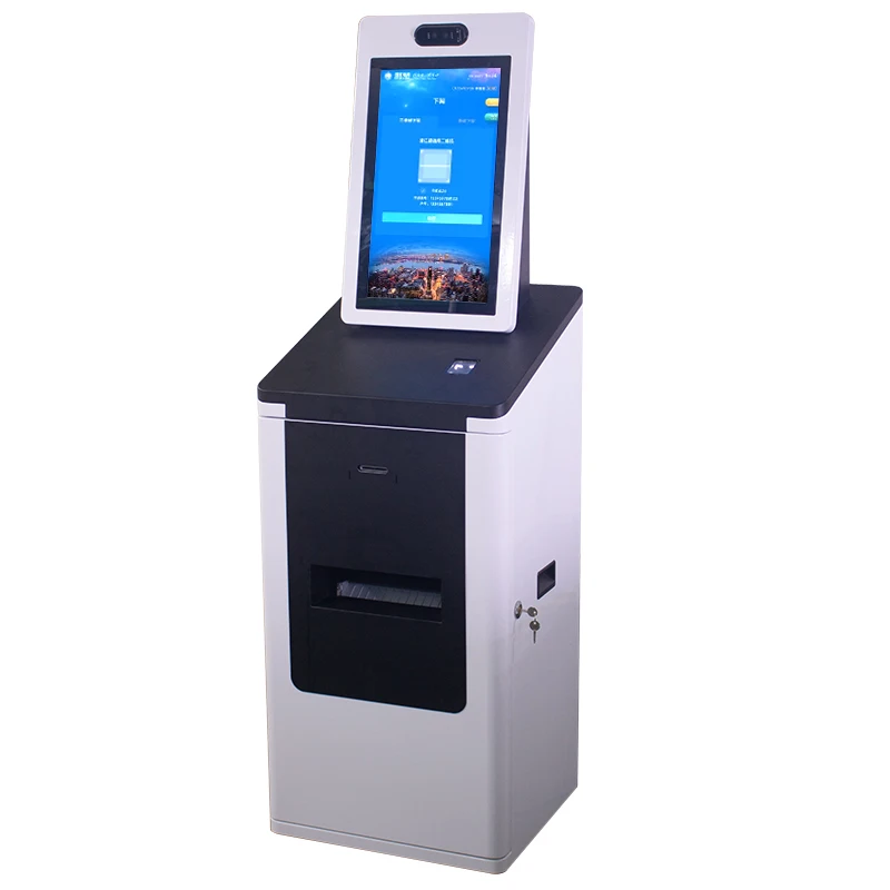 Floor stand card dispenser info kiosk payment with printer QR Scanner kiosk machine queue management system self payment kiosk
