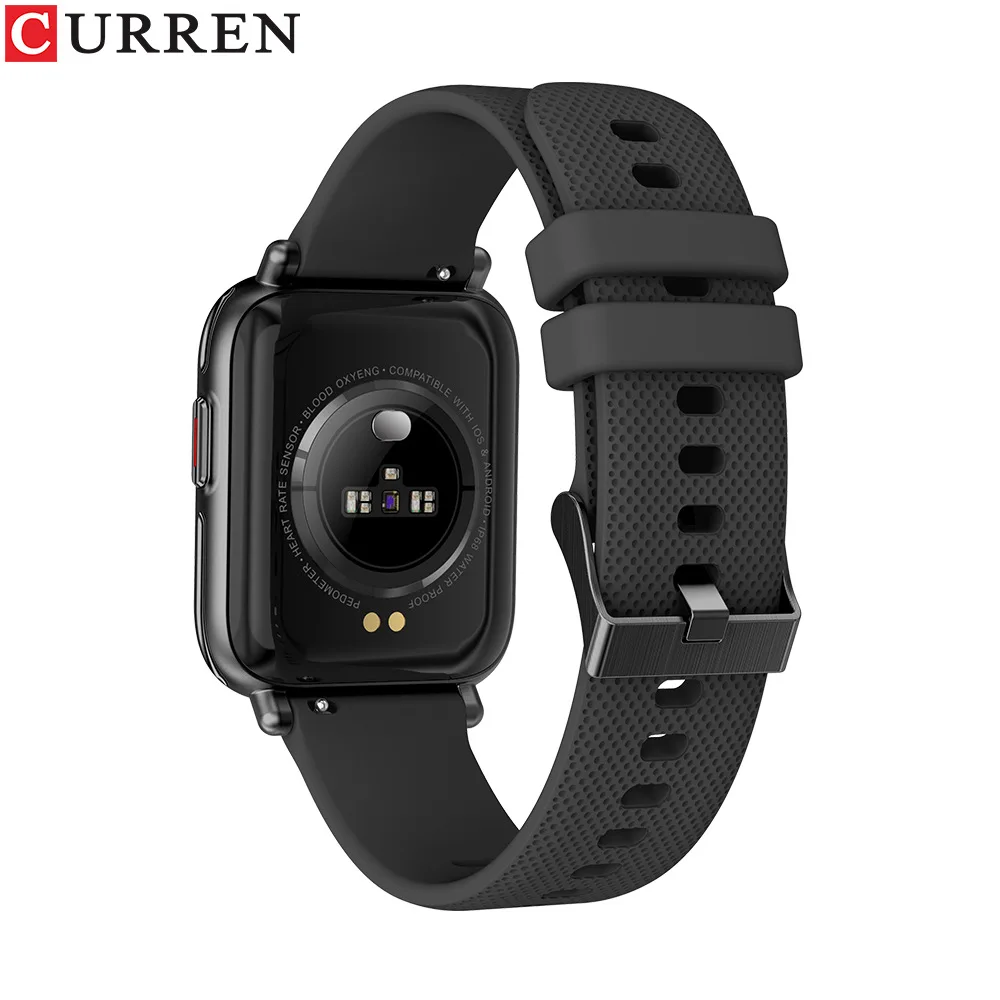 CURREN S1 Fashion Smartwatch Full Touch Screen BT Call Men Watches Sport Fitness Heart Rate Monitor wristwatch For Android IOS
