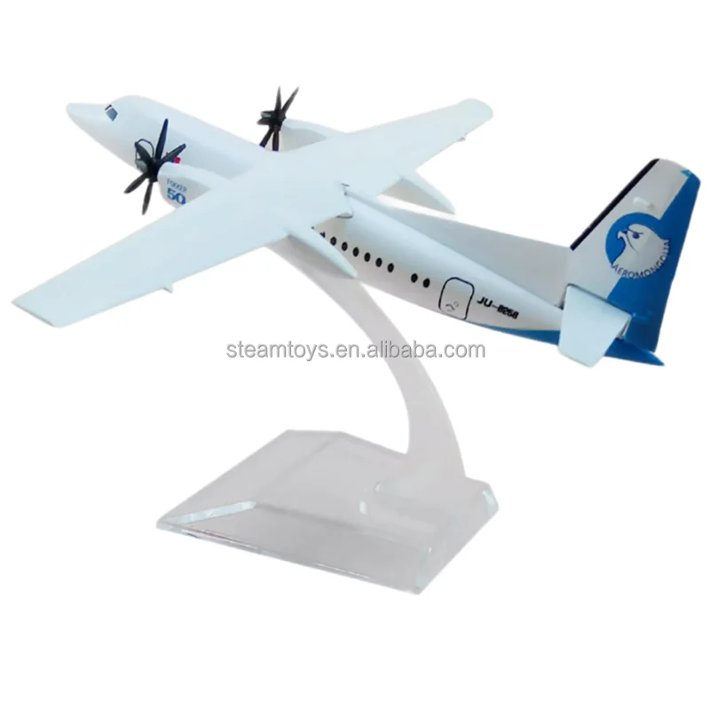 1:400 Diecast Aircraft Model Fokker FK50 Mongolia Fokker-F50 Scale Model Plane Ornaments for Shop and Wall Accept OEM