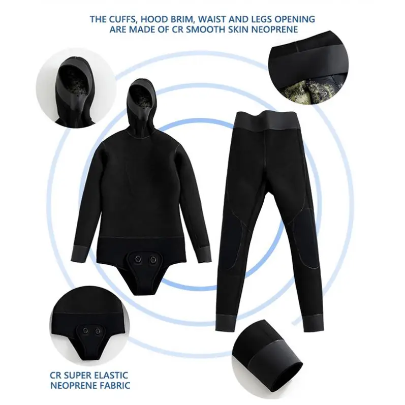 2023 oem высококачественный утолщенный эластичный неопреновый CR 5 мм термозащитный гидрокостюм для подводной охоты
