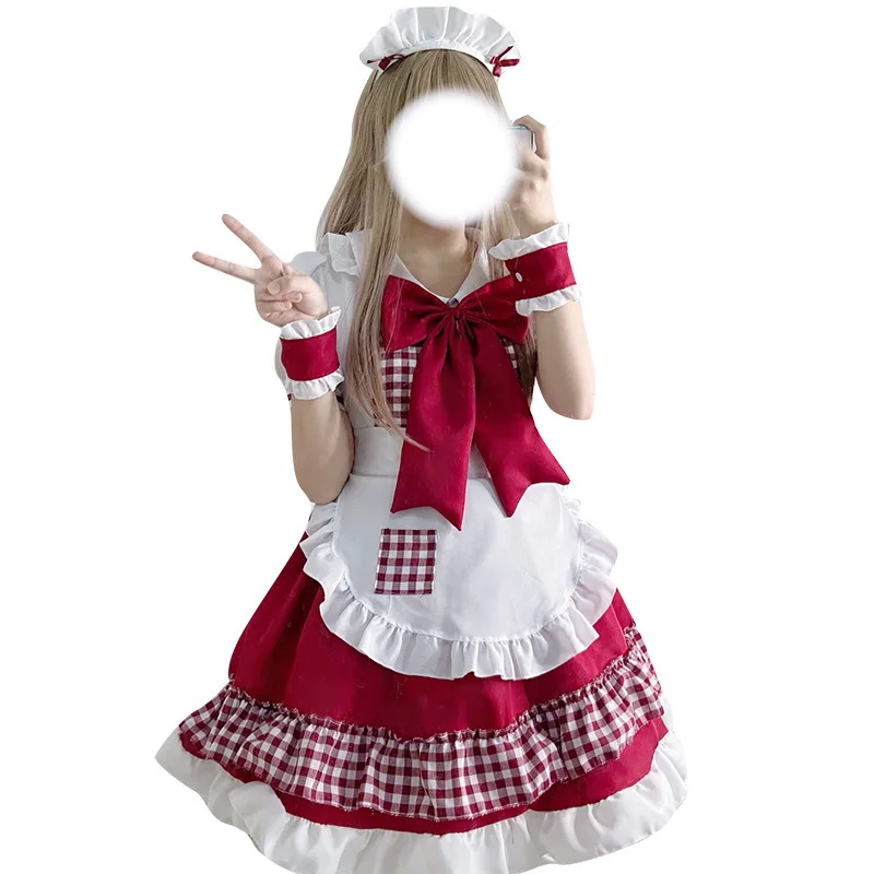 Japanese red sexy maid dress cosplay female leader pure desire maid uniform suit cosplay cosplay