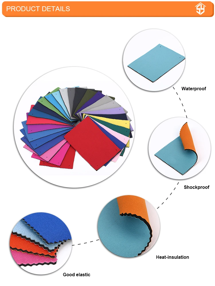 Factory Price 2mm 3mm 4mm Elastic Neoprene scuba printing Rubber Sheet Fabric
