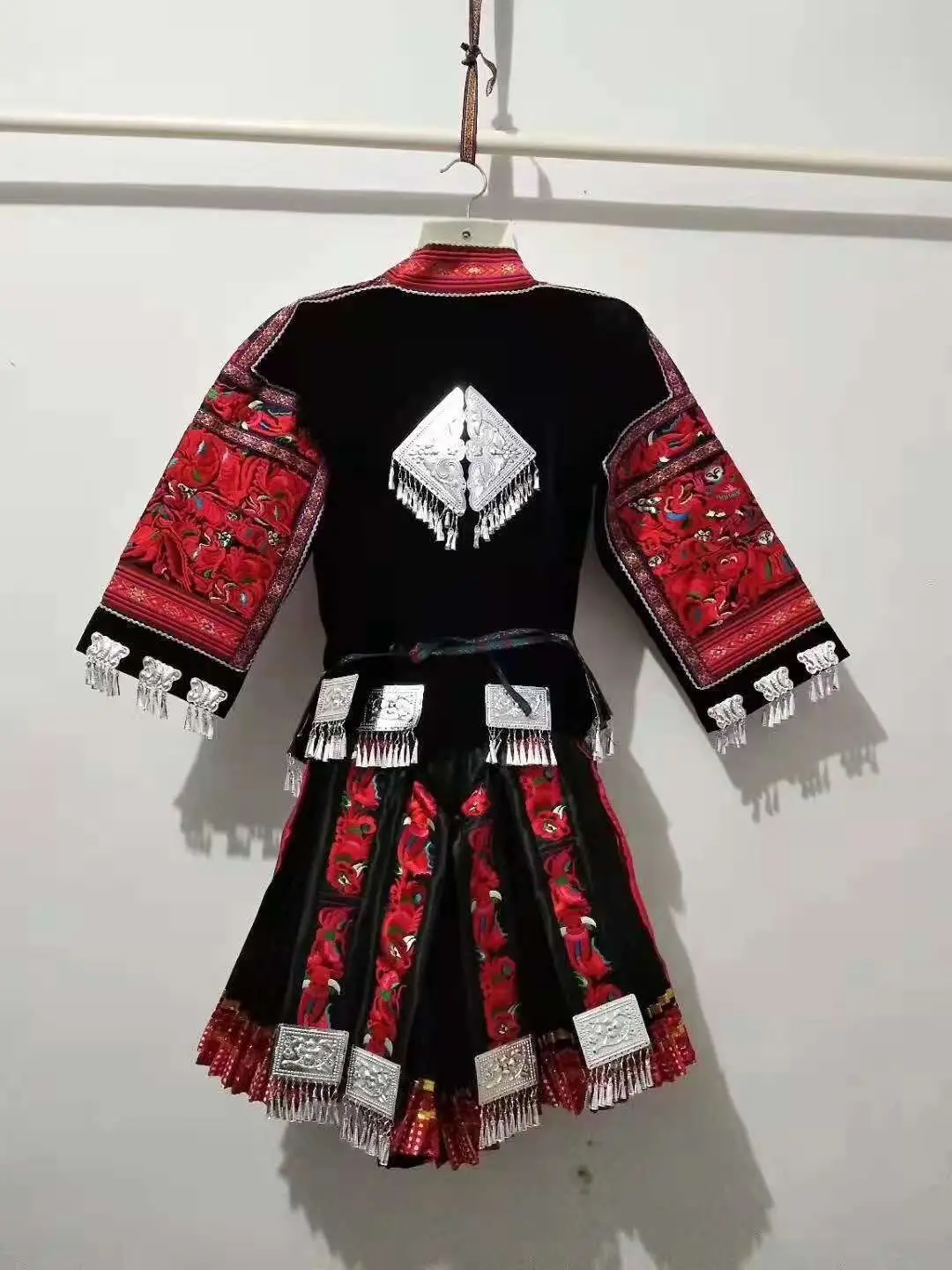  Wj30145традиционный китайский костюм Hmong ручной работы Miao женская