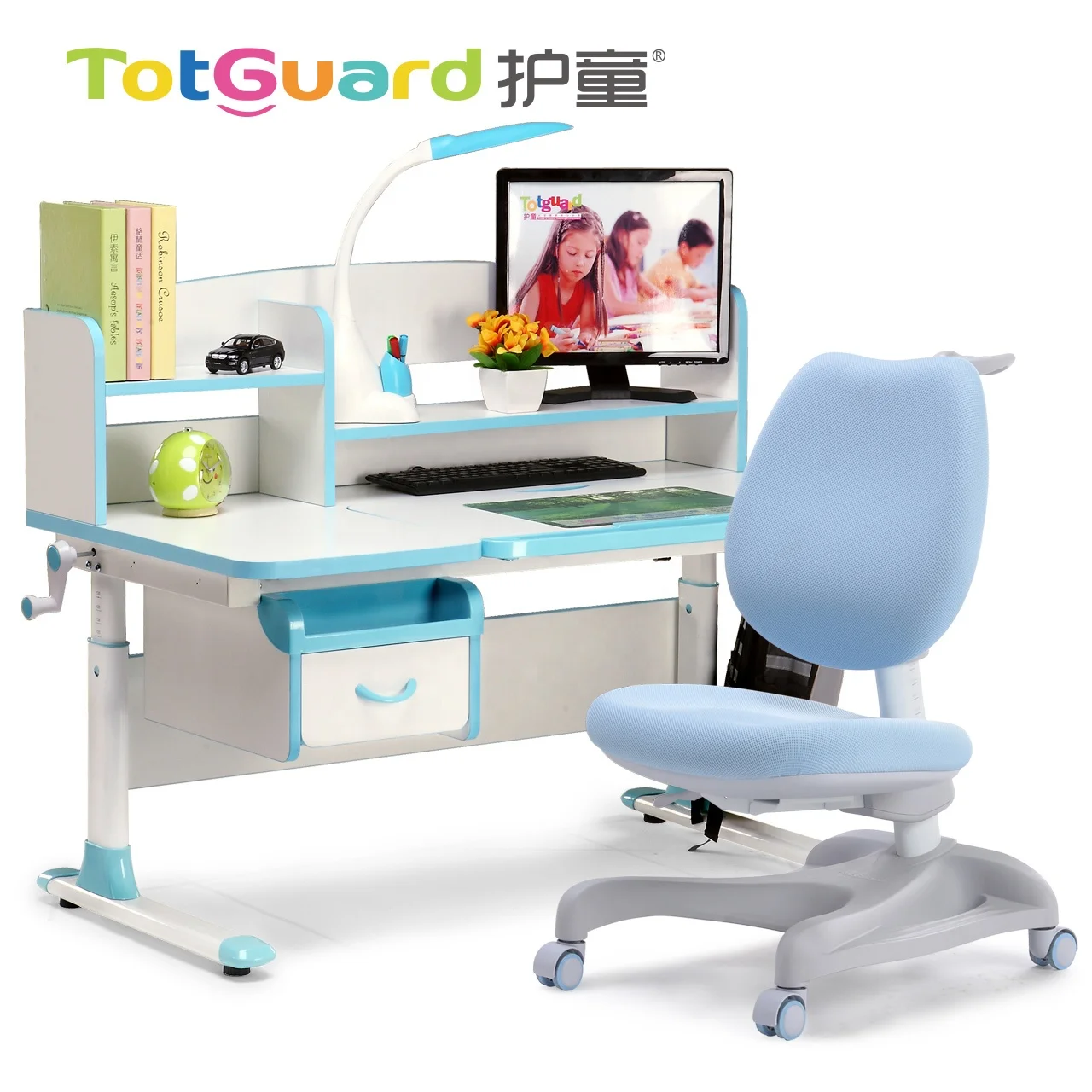 Height adjustable study desk and