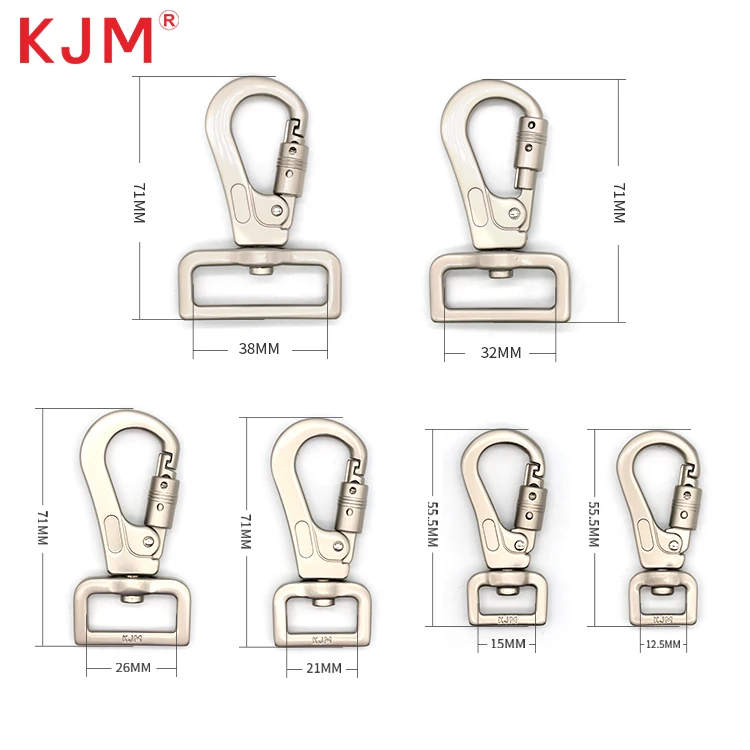 KJM Custom Logo Heavy Duty Matte Black Dog Hook Zinc Alloy Spring Swivel Snap Hook for Pet Leashes   Harnesses